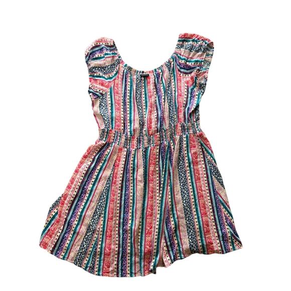 Mini Lenny Smocked Off-Shoulder Dress- vertical stripes Torrid Size 3 floral - Picture 2 of 8